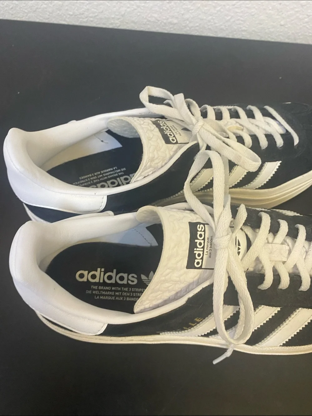 adidas Black and White platform Suede Low-Top Sneakers